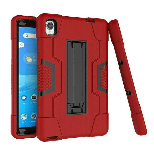 Mignova pour Lenovo Tab M8 FHD 8.0 Étui, Robuste Trois Couches Protection Complète Antichoc avec Support pour Lenovo Tab M8 FHD (TB-8705F)(Rouge/noir)