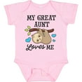 thumbnail image 3 of Inktastic My Great Aunt Loves Me with Sloth and Hearts Boys or Girls Baby Bodysuit, 3 of 5