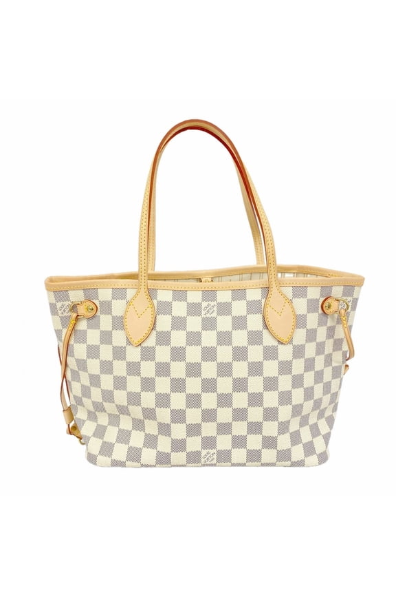 Pre-Owned Louis Vuitton Damier Azur Neverfull PM Tote Bag N51110 White Women's