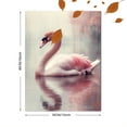 thumbnail image 3 of Qisvanset 12x16 Inch 2D Flat Framed Canvas Art, Soft Pink White Elegant Swan Modern Bird Nature Lover Home Wall Decor, 3 of 5