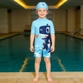 thumbnail image 2 of TBWNWG Boys Long Sleeve Thermal Dinosaur Rash Guard Swimwear With Sun For Kids, 2 of 4