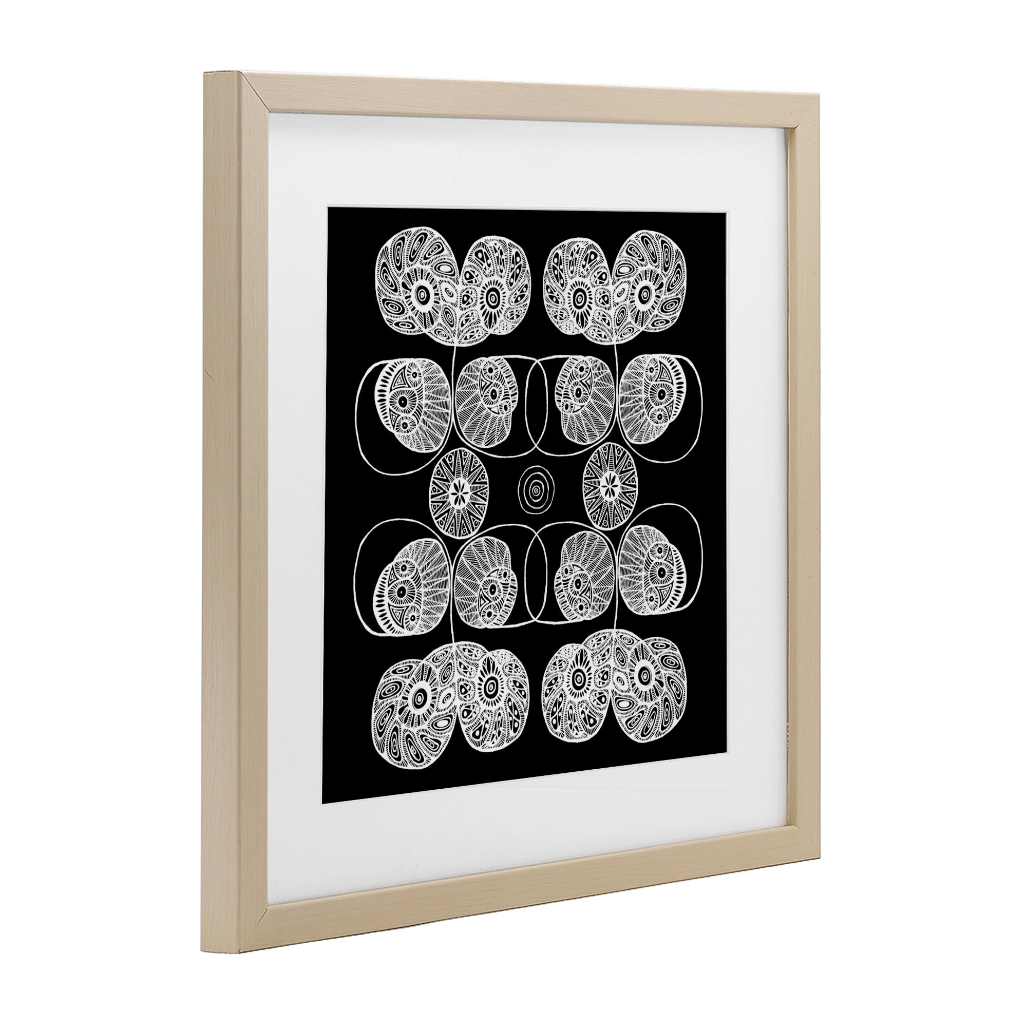 Stupell Industries Detailed Rounded Elementals Birch Framed Print Under Glass, design by El Perkin