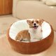 thumbnail image 5 of Cama redonda de felpa para gatos | Cama para perros | Alfombrilla cálida para mascotas Arctic Velvet | Relleno de algodón P.P | Fondo antideslizante y a prueba de humedad | Nido para mascotas para, 5 of 6