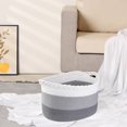 thumbnail image 4 of Unique Bargains Woven Storage Basket for Clothes Organizer Bin with Handles Gray, 4 of 5