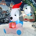 thumbnail image 4 of GOOSH Christmas Inflatables 5 FT Inflatable Dog Wearing Hat with Built-in LEDs, Cute Christmas Blow up Dog Inflatable Christmas Dog Holding Gift Box, Outdoor Christmas Decorations for Xmas Holiday, 4 of 7