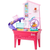 Barbie World Hamster Pet Playground Playset with 9 Pieces Including Wheel, Hamsters, & Food Accessories