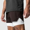 thumbnail image 2 of LYMAYTER Men Sweat Shorts for S-3XL‌ 2 in 1 Athletic Shorts Quick-Dry Breathable Running Dual-Layer Shorts, 2 of 8