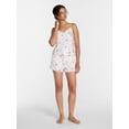 thumbnail image 3 of Joyspun Women's Lace Trim Stretch Satin Cami and Shorts Set, 2-Piece, Sizes XS-3X, 3 of 6