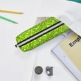 thumbnail image 6 of Cauagu Lime green glitter Print Leather Pencil Pen Case - Stationery Bag Portable Stationery Bag Big Capacity Pencil Pouch Cosmetic Organizer Bag for Men & Women, 6 of 7