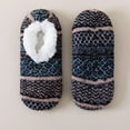 thumbnail image 2 of LPKRT Women Fleece Sock Slippers With Grips - Thick Warm Indoor Booties, Cozy House Socks(Black-One Size), 2 of 3