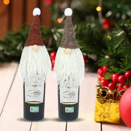 

Wine Bottle Case Eye-catching Wear Resistant Fabric Wine Bottle Bag Party Table Dinner Decoration for Home Gray Fabric