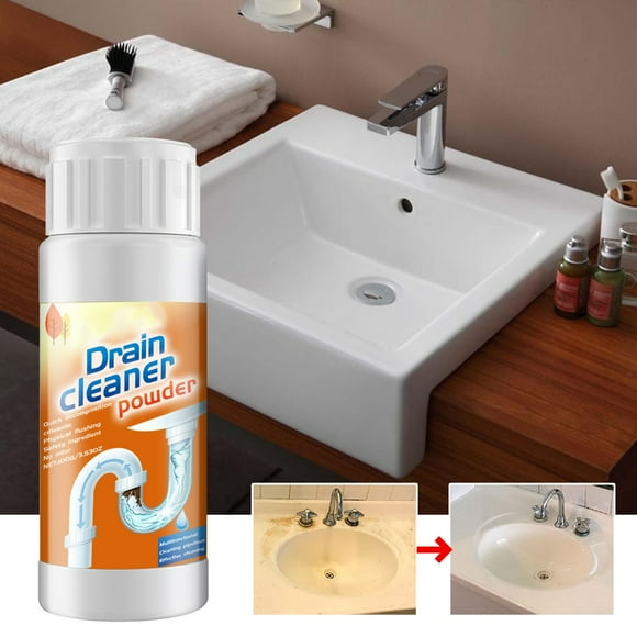 Riforla Quick Dissolving Drain Cleaner Unblock Kitchen Bathroom Floor Drain Tub Clogs Powerful Formula for Instant Cleaning Agents Orange 11X4X4CM