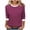 Wine, variant on Hngshg Women's T Shirts Color Block 3/4 Length Sleeve Loose Trendy Solid Color Business Casual Blouses Summer Workout Office Tops