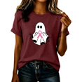 thumbnail image 3 of IMENGL Women Short Sleeve T-Shirts Basic Neck Printed Graphic Tee Daily Outfits Casual Loose Tops for Women Short Sleeve,M-XXXL, 3 of 6