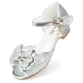 thumbnail image 3 of Stelle Girls Sparkly Princess Low Heels Sandals,Silver, 3 of 5