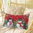 thumbnail image 4 of Red Snowman Christmas Pillow Covers, Linen Long Throw Pillow Case, Xmas Tree Snowflake Winter Branches Holiday Pillow Protector Decorative Cushion Cover for Living Room/Bedroom 20" x 26", 4 of 8