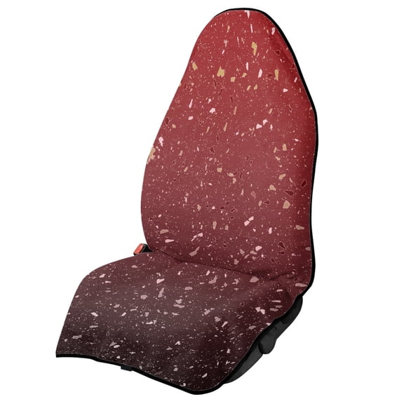POLERO Bucket Seat Protector, Compatible with Car Van, Terry Cloth Microfiber Car Seat Cover for Cars Vans Drivers, Red Speckle Terrazzo