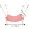 thumbnail image 3 of Hanging Cat Hammock Minimalist Cotton Linen Pet Bed for Indoor Cats, Hamsters Small Animals Easy Install Sunbathing Perch for Cages, Windows Walls(18.5*18.5Inch), 3 of 4