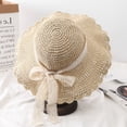 thumbnail image 5 of 1 sombrero de paja con lazo de encaje para verano y playa (cinturón de encaje desmontable), 5 of 5