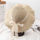 thumbnail image 5 of 1 sombrero de paja con lazo de encaje para verano y playa (cinturón de encaje desmontable), 5 of 5