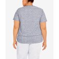 thumbnail image 5 of Alfred Dunner Womens Plus-Size Stripe Texture Knit Top With Necklace, 5 of 6