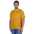 thumbnail image 1 of Atasi Kurta Courte Col Mandarin Tee-Shirt Uni à Manches Courtes Henley avec Poche, 1 of 7