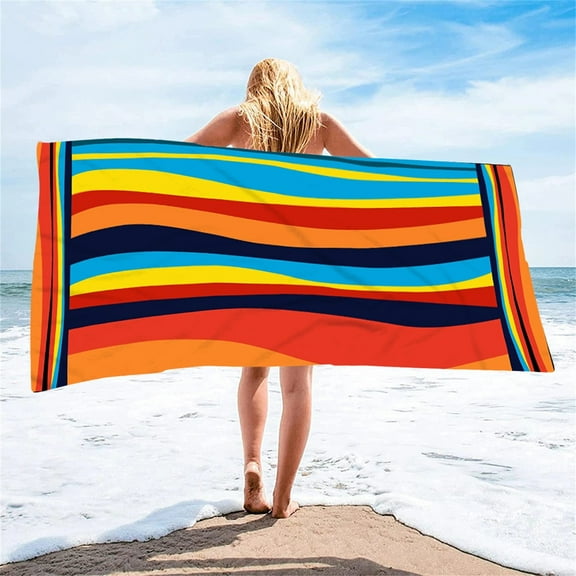 pathside Microfiber Beach Towel, Super Lightweight Colorful Bath Towel Sand Free Towels are Light Weight, Soft&Absorbant, Travel Towel Reusable for Travel Swimming Pool 27x59 Inch