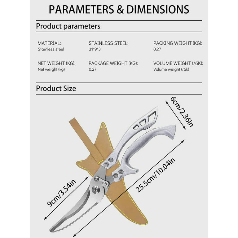 Ultra Sharp Multi Purpose Stainless Steel Kitchen Scissors Premium Hea –