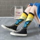 thumbnail image 5 of Fotbe Colorful Cloud Butterfly Sunflower Calcetas Divertidas Estampadas para Hombre y Mujer, Calcetas de Algodón hasta la Rodilla para Caminar, Correr, Enfermería y Embarazo, 5 of 6