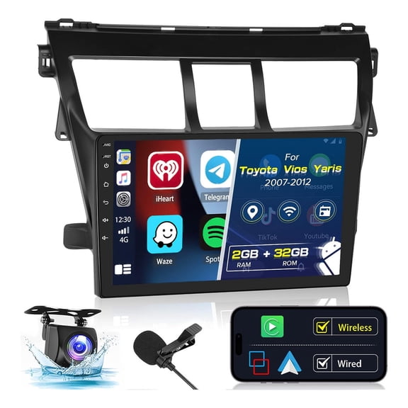 Torovo Car Radio Stereo Toyota Vios Yaris 2007-2012 Android Carplay 2 32G
