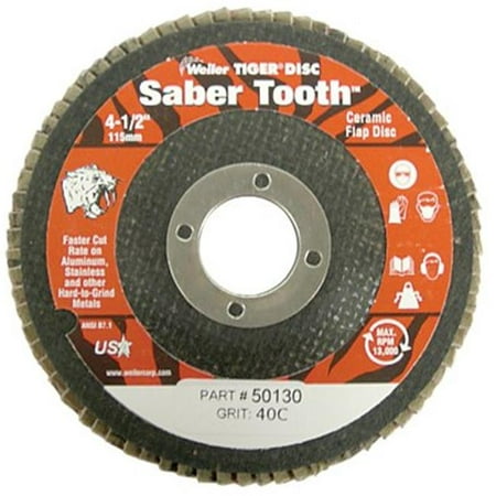 

Weiler 804-50139 7 in. Saber Tooth High Density Abrasive Flap Disc- Flat- P