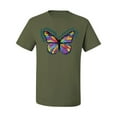 thumbnail image 2 of Wild Bobby, Colorful Butterfly Oh Butterfly On Whispering Wings Animal Lover Men's Graphic T-Shirt, Military Green, 2XL, 2 of 3