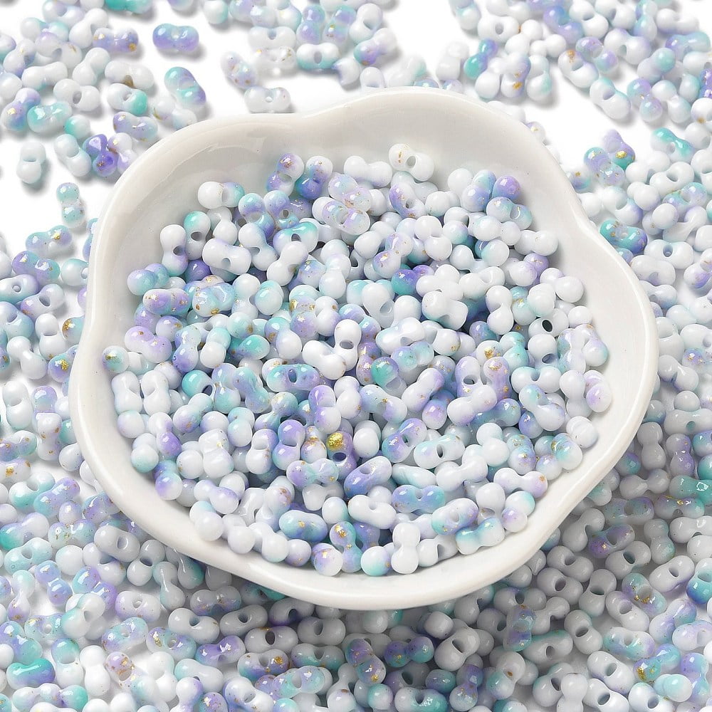 1pound Baking Paint Glass Seed Beads Round Hole Peanut Lilac 6~6.5x3~3.5x3~3.5mm Hole: 1~1.2mm about 4500pcs/pound