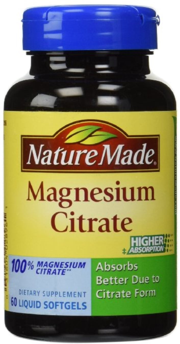 Nature Made Magnesium Citrate Liquid Softgels 60 ea (Pack of 3