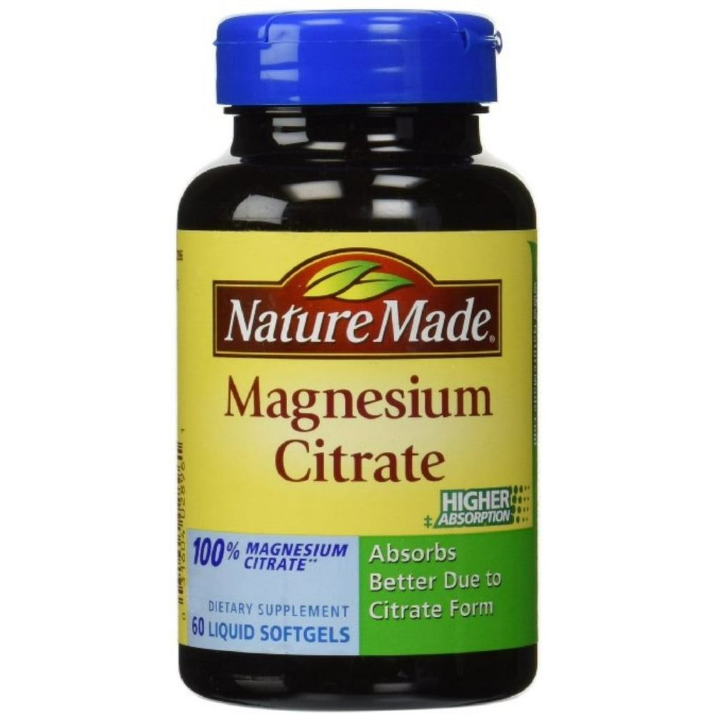 6 Pack Nature Made Magnesium Citrate Liquid Softgels 60 ea