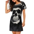 thumbnail image 2 of Sikiie Magician Hat Skull Print Women's Short-sleeved Nightdress, Round Neck Pullover Nightdress Pajamas Summer Home Wear, 2 of 6