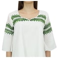 thumbnail image 4 of Bimba Womens Casual Flounce Sleeve White Embroidered Boho Tunic Top Blouse-24, 4 of 5