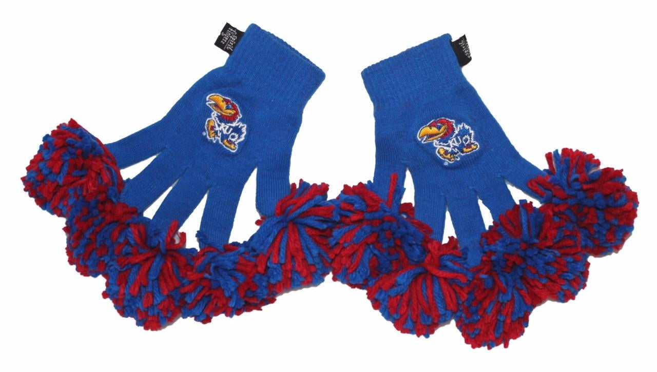 Kansas Jayhawks NCAA Spirit Fingerz Embroidered Knit Gloves by Wincraft