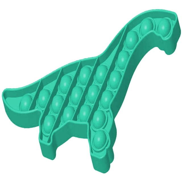 Jouet Sensoriel à Bulles en Forme de Dinosaur Duck Butterfly, Jouet Sensoriel à Bulles en Silicone, Jouet à Bulles à Pousser, Jouet à Bulles Extrusion (Dinosaur Vert, 1 Pce)