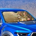 thumbnail image 2 of KUIFORTI Car Windshield Sun Shade Foldable Front Window Cover Cute Hummingbird Flower Windshield Shades for SUV, Sedans, Vans, Trucks, Easy to Use, 2 of 6