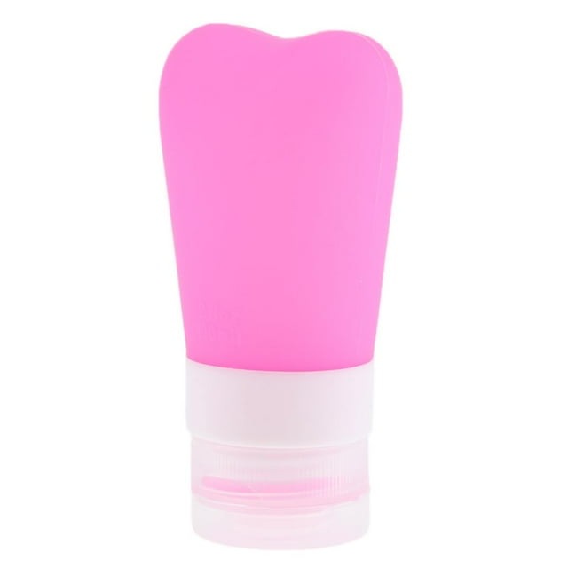 Botellas Tubos de Silicona Aplastables Artículos de Aseo para Viaje Contenedores Rosa roja 38ml