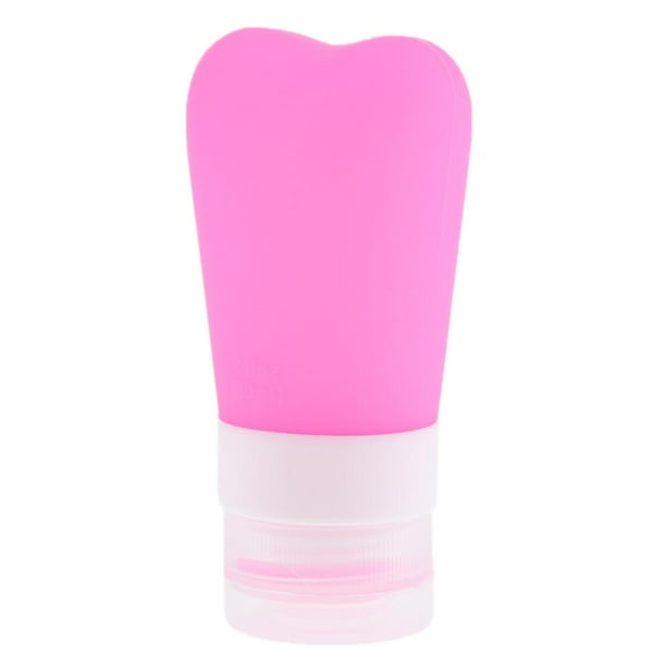 Botellas Tubos de Silicona Aplastables Artículos de Aseo para Viaje Contenedores Rosa roja 38ml