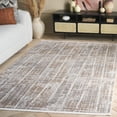 thumbnail image 2 of SAFAVIEH Mila Mildred Distressed Polyester Area Rug, Beige/Ivory Gray, 6'7" x 6'7" Square, 2 of 8