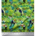 thumbnail image 1 of Soimoi Polyester Crepe Fabric Leaves & Toucan Bird Print Sewing Fabric Yard 52 Inch Wide, 1 of 3