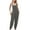 Grey, variant on Women's Casual Bib Pants Long Jumpsuit Rompers Summer Tapered Leg Closed Cinch Bottom Adjustable Baggy Overalls Casual Harem Jumper Sleeveless Button Loose White Small