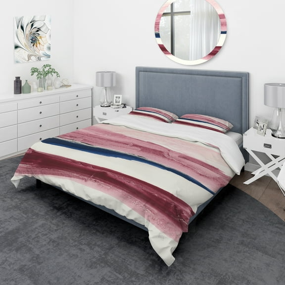 Designart 'Patch of Dirty Pink II' Geometric Duvet Cover Set