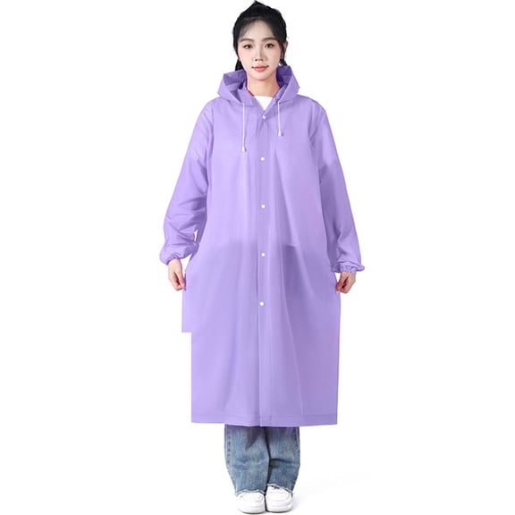 ELORIAH Rain Ponchos for Adults,Eva Raincoat Ponchos Family Pack,Full Coverage Poncho,Purple