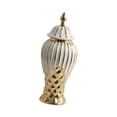thumbnail image 2 of veasfak Ceramic Flower Vase Porcelain Ginger Jar with Lid Collection Handicraft Table M, 2 of 9