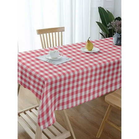 

Lushomes Classic Farmhouse Tablecloth Buffalo Checkered Design Rectangle Washable Gingham 100% Table Cover for Outdoor Picnic Kitchen 60X120 inches Pink/White