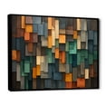 thumbnail image 3 of Designart "Mosaic Cubes Rain in Green and Yellow" Extra Large Abstract Framed Wall Art - Transitional Green Abstract Tile Entryway Framed Wall Art Print, 3 of 7